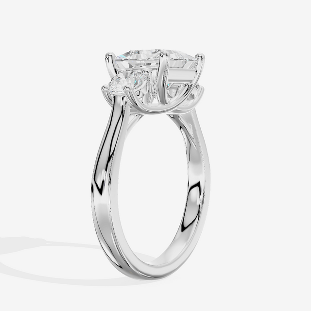 Petite Selenia Three Stone Princess Engagement Ring (1/3 ct. tw.) in 18K White Gold
