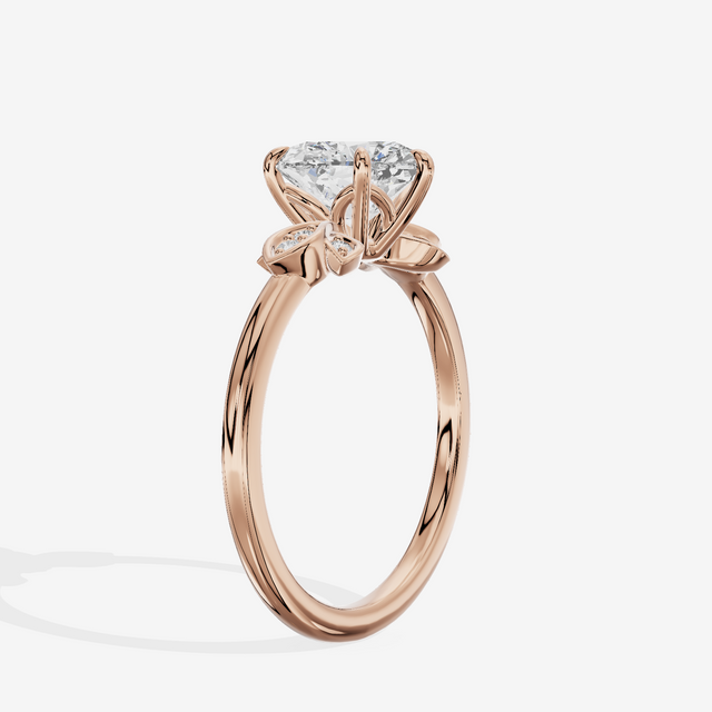 Trellise Heart Engagement Ring with Side Stones (1/20 ct. tw.) in 14K Rose Gold