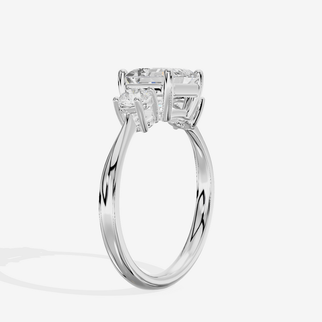Grand Sincere Three Stone Asscher Engagement Ring (1/3 ct. tw.) in Platinum