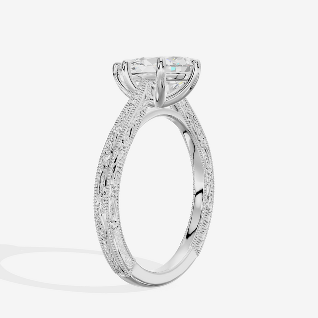 Vintage Vowsae Pear Engagement Ring in Platinum