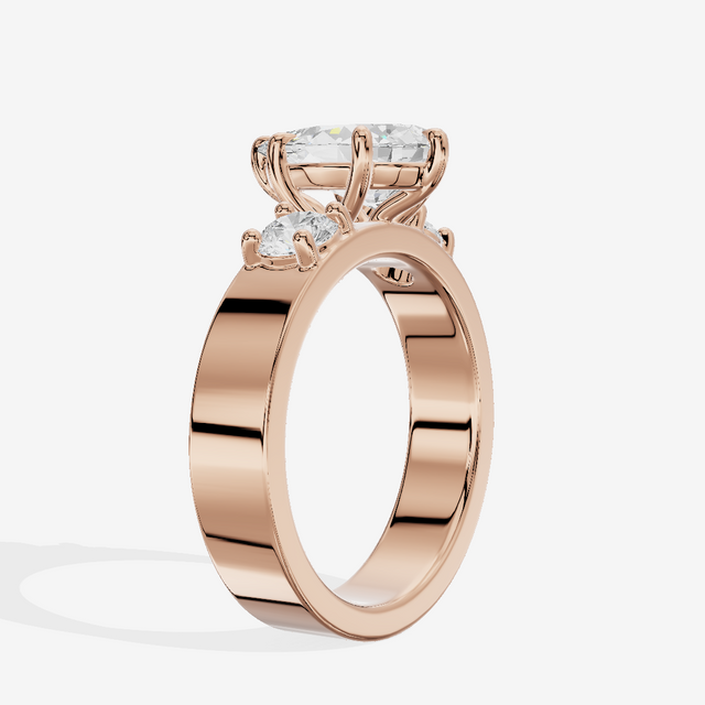 Royal Vowsae Three Stone Pear Engagement Ring (1/2 ct. tw.) in 18K Rose Gold