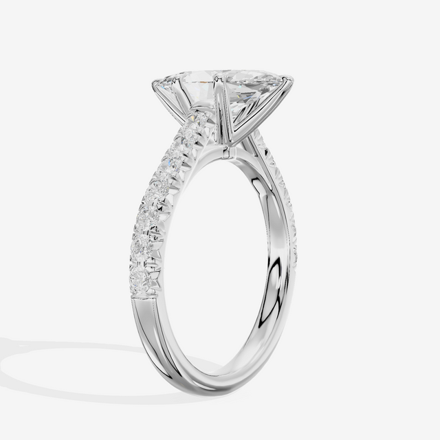 Whispered Sincere Marquise Engagement Ring with Side Stones (2/5 ct. tw.) in 18K White Gold
