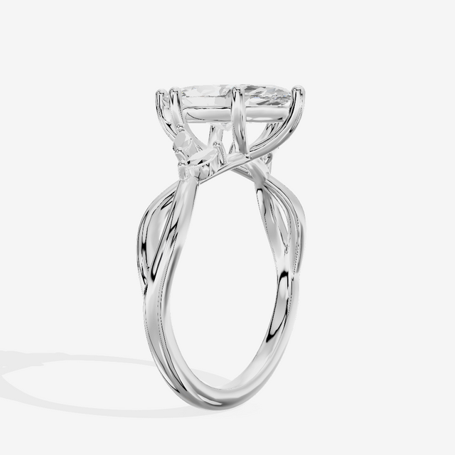 Modern Sincere Marquise Engagement Ring with Side Stones in Platinum