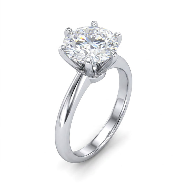 Solitaire Round Engagement Ring (1.07 ct.) in Platinum