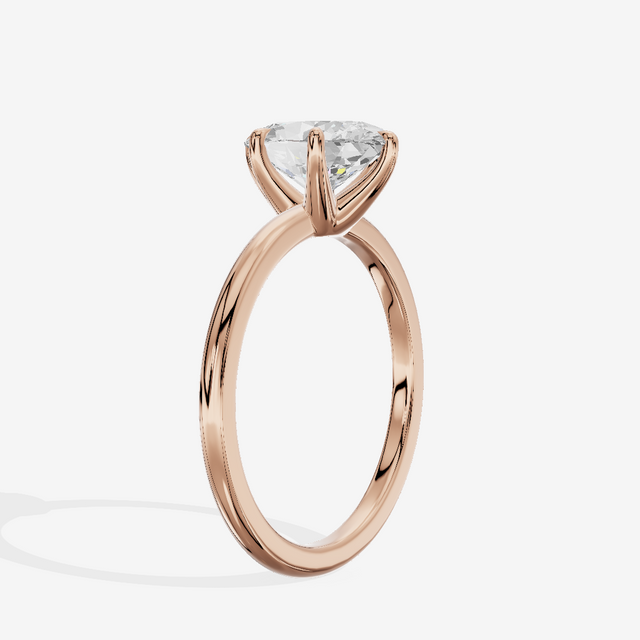 Sincere Cathedral 1.5mm Oval Six-Prong Engagement Ring in 18K Rose Gold