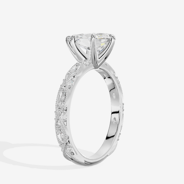 Vintage Whisper Pear Engagement Ring (1/4 ct. tw.) in Platinum