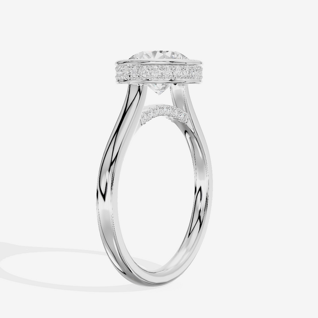 Sincere Hidden Halo Round Engagement Ring (1/6 ct. tw.) in Platinum