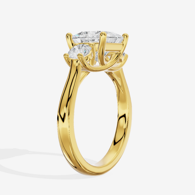 Petite Selenia Three Stone Princess Engagement Ring (1/3 ct. tw.) in 14K Yellow Gold