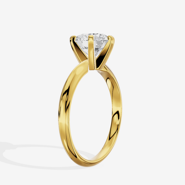 Classic Vowsae 2.5mm Round Six-Prong Engagement Ring in 18K Yellow Gold