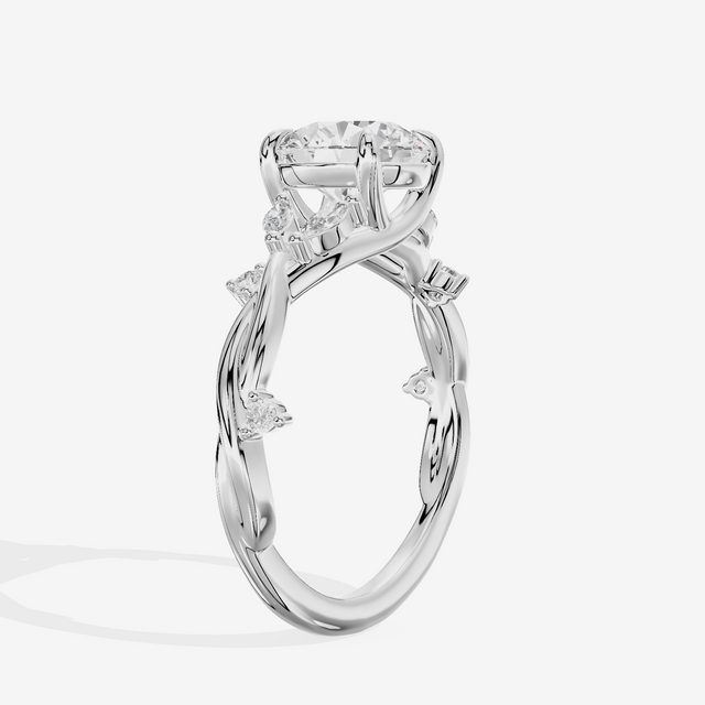 Twined Vowsae Round Twisted Engagement Ring (1/6 ct. tw.) in 18K White Gold