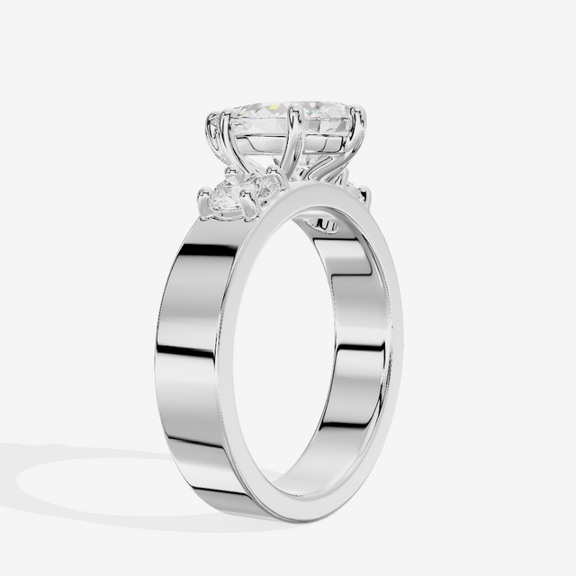 Royal Vowsae Three Stone Pear Engagement Ring (1/2 ct. tw.) in 18K White Gold