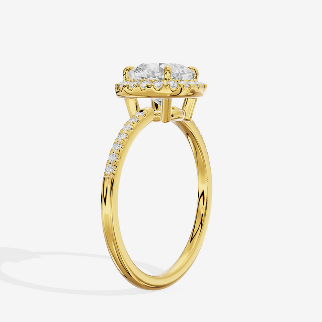 Vowsae Halo Cushion Engagement Ring (1/5 ct. tw.) in 18K Yellow Gold