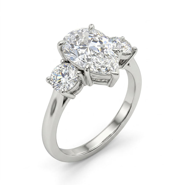 Three Stone Pear Engagement Ring (1.01 ct. tw.) in Platinum