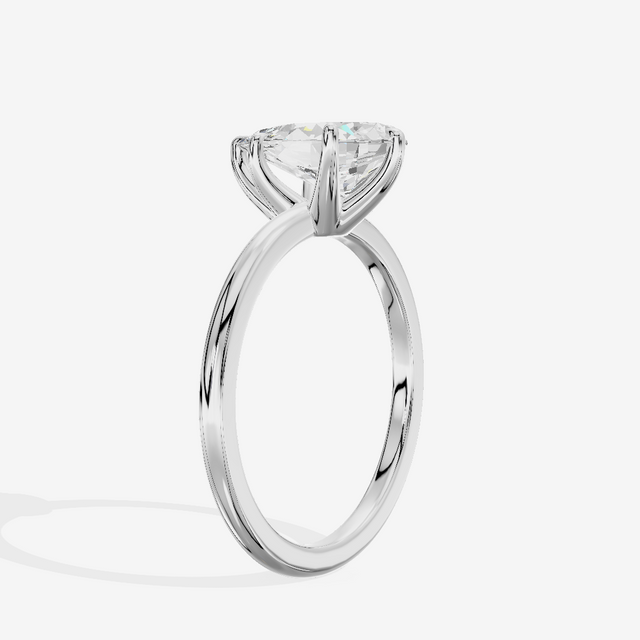 Sincere Cathedral 1.5mm Pear Six-Prong Engagement Ring in 14K White Gold