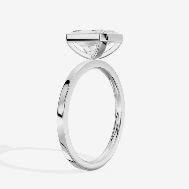 One of One Classic 1.5mm Radiant Bezel Engagement Ring in Platinum