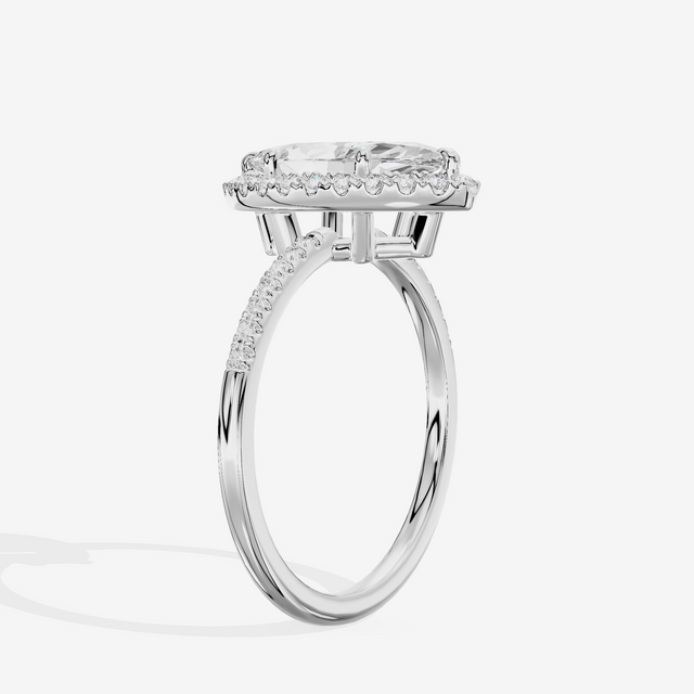 Vowsae Halo Marquise Engagement Ring (1/5 ct. tw.) in Platinum