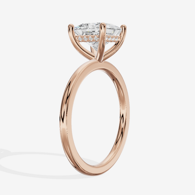 Vowsae Hidden Halo Princess Engagement Ring (1/20 ct. tw.) in 14K Rose Gold