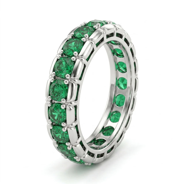 Low Profile Eternity Round Engagement Ring (1.38 ct. tw.) in 18K White Gold