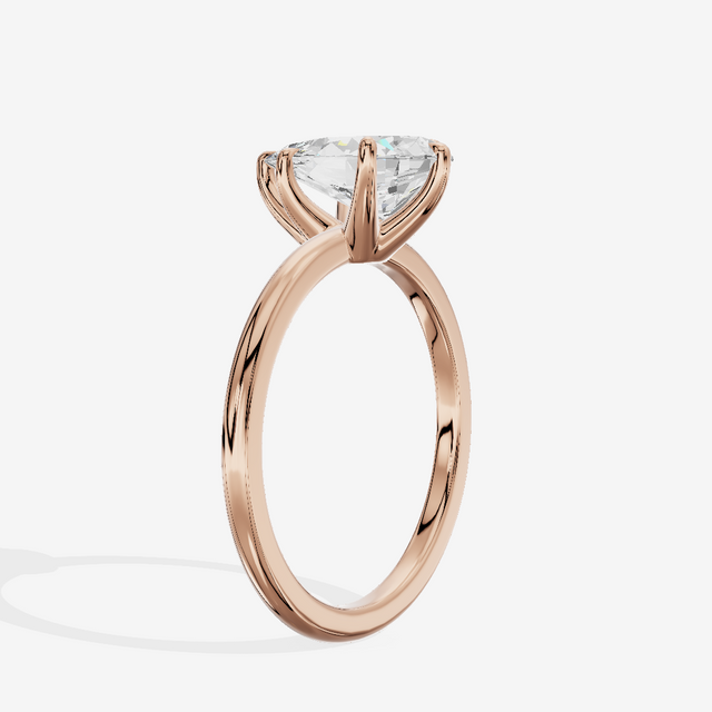 Sincere Cathedral 1.5mm Pear Six-Prong Engagement Ring in 14K Rose Gold
