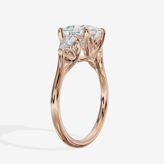 Grand Vowsae Three Stone Princess Engagement Ring (2/5 ct. tw.) in 18K Rose Gold