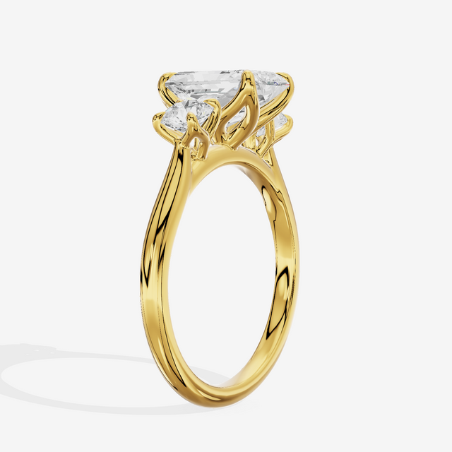 Eternal Sincere Three Stone Radiant Engagement Ring (1/2 ct. tw.) in 14K Yellow Gold