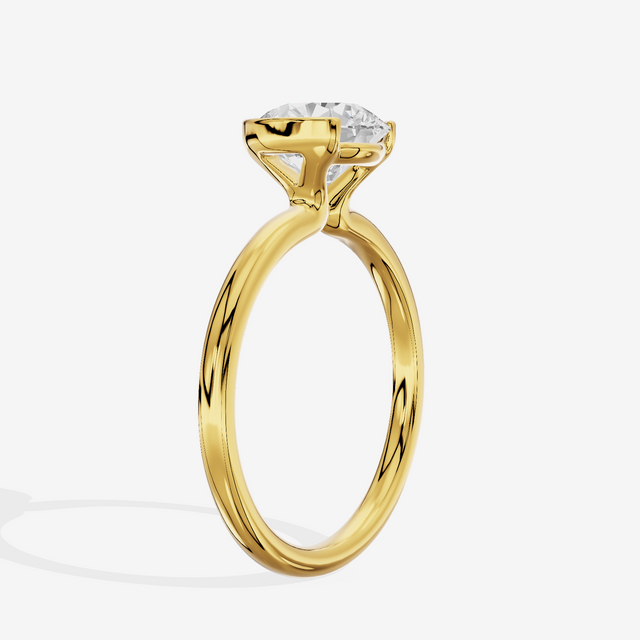 Sincere Bezel 1.8mm Round Solitaire Engagement Ring in 14K Yellow Gold