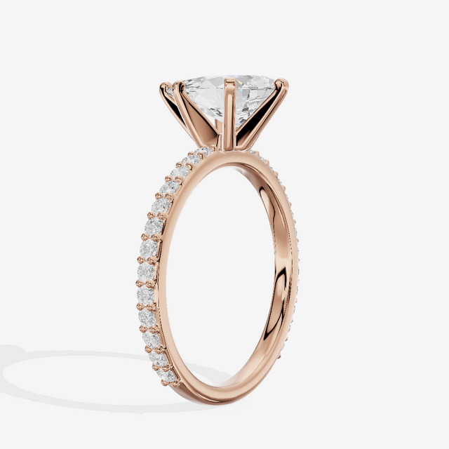 Petite Trellise Pear Engagement Ring with Side Stones (1/3 ct. tw.) in 14K Rose Gold