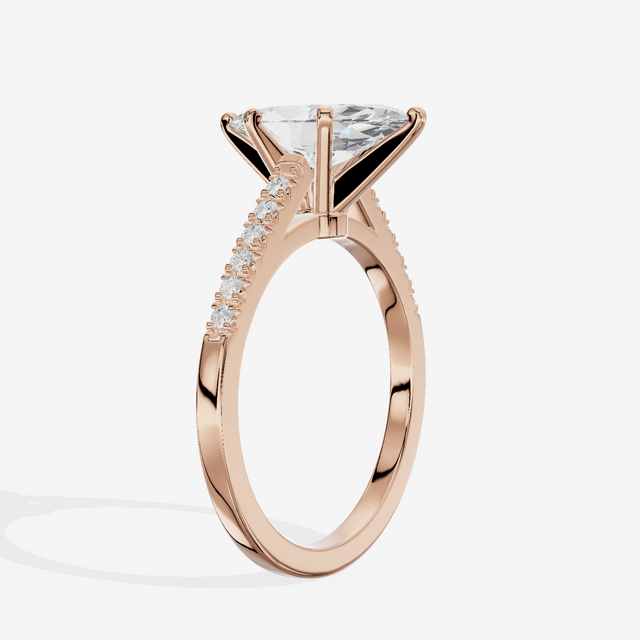 Sworn Vowsae Marquise Engagement Ring with Side Stones (1/10 ct. tw.) in 18K Rose Gold