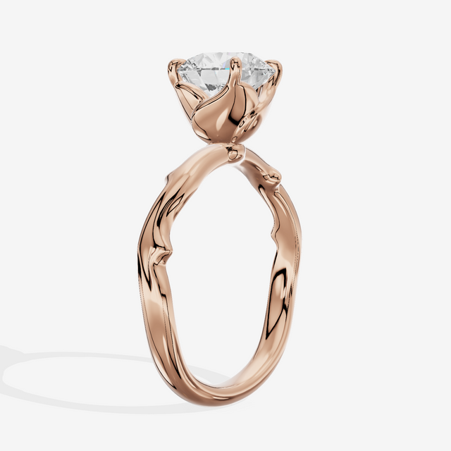 Vowsae Cathedral 2.2mm Round Solitaire Engagement Ring in 14K Rose Gold