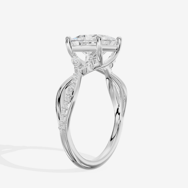 Petite Twine Princess Twisted Engagement Ring (1/5 ct. tw.) in 18K White Gold