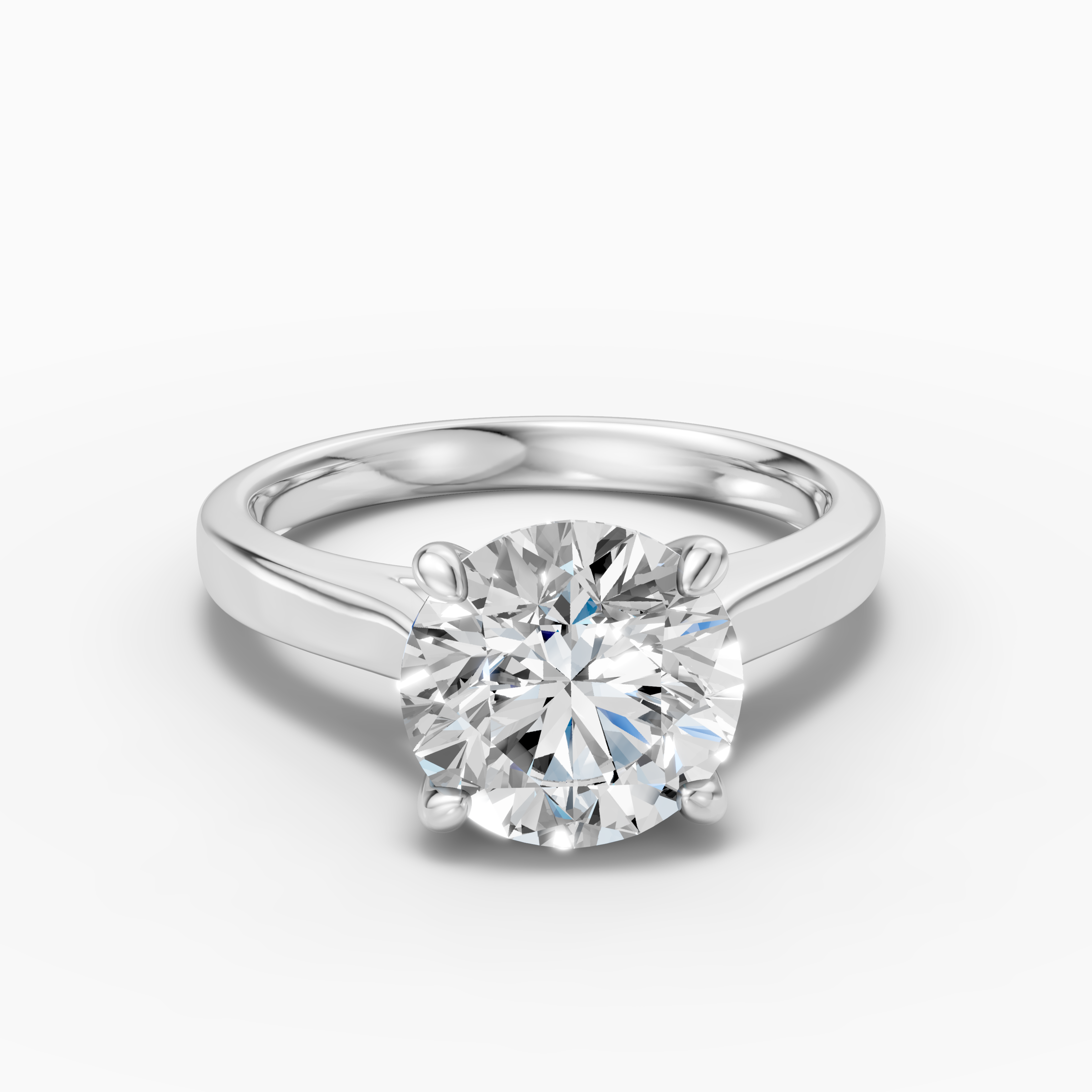 1.03 carat round Lab-Grown Diamond Cathedral Ring — 18K White gold