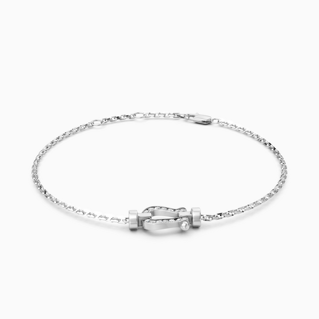 18K White Gold Diamond Accent Bracelet with Round Brilliant Cut Lab-Grown Diamonds