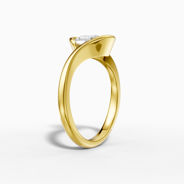 14K Yellow Gold 2.01 Carat E VS1 Ashoka Cut Lab-Grown Diamond Solitaire Ring