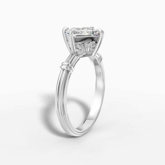 18K White Gold 1.05 Carat Princess Cut Lab-Grown Diamond D-E VVS Solitaire Ring