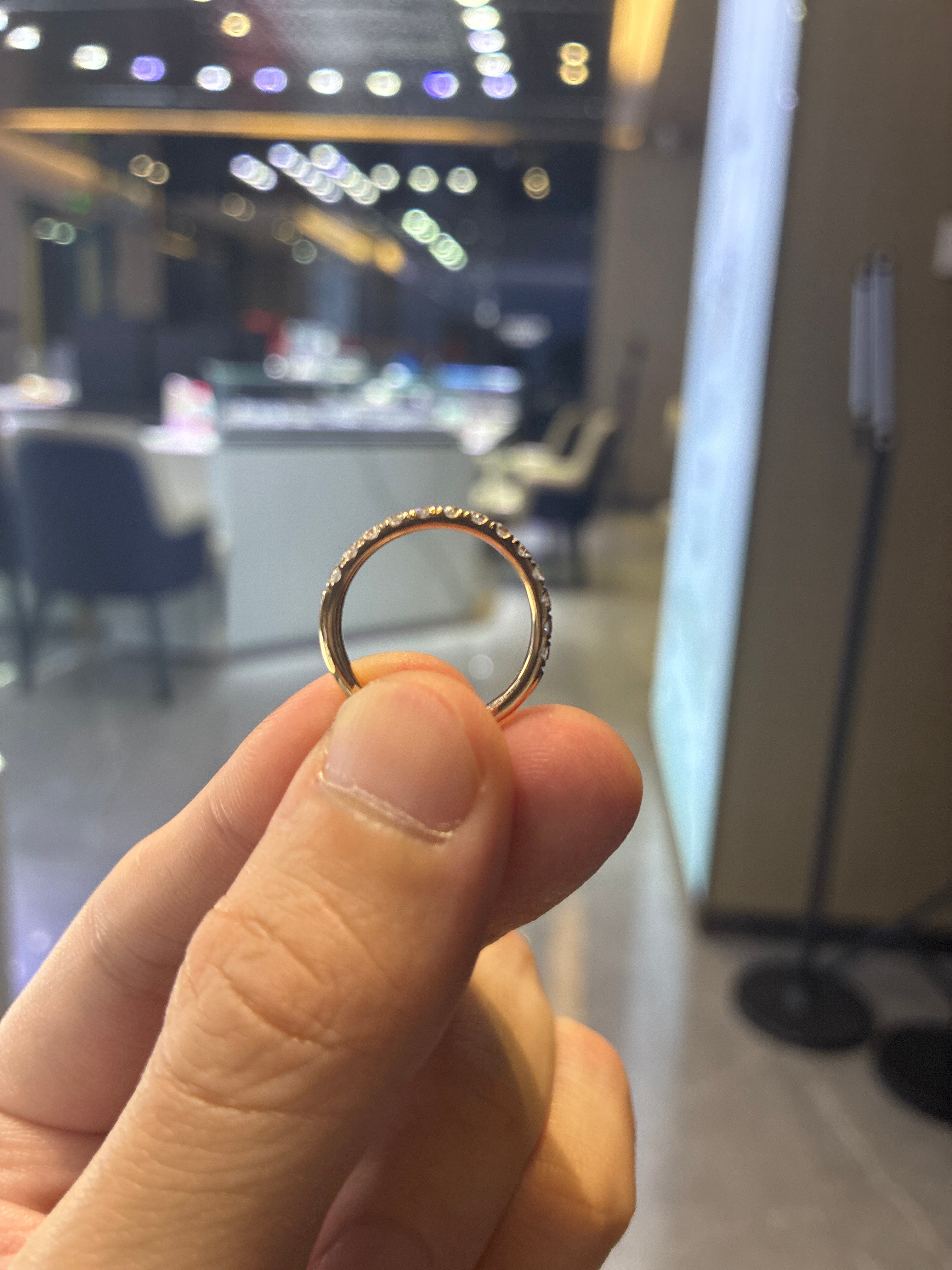 For briannashag rose gold half pavé band ring D-E/VS-VVS 13 stones total 0.543ct Size8