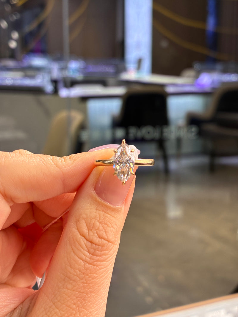 For Lenz,  Custom 1.7ct marquise solitarie engagement ring, D/VS1