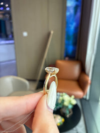For Hannah 14K solid yellow gold,3.03ct E/VVS2, with 0.113ct hidden halo