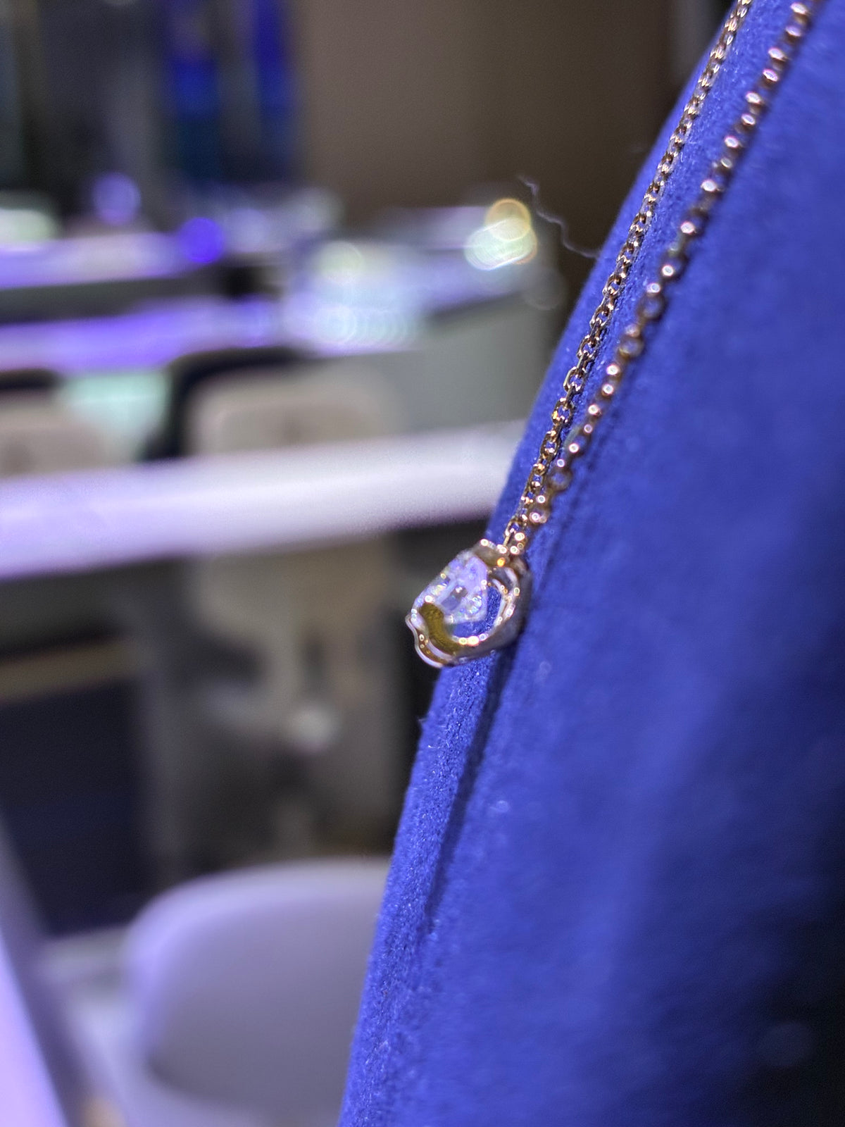 For coco tea Round 0.75 carats lab diamond necklace in 14k yellow gold