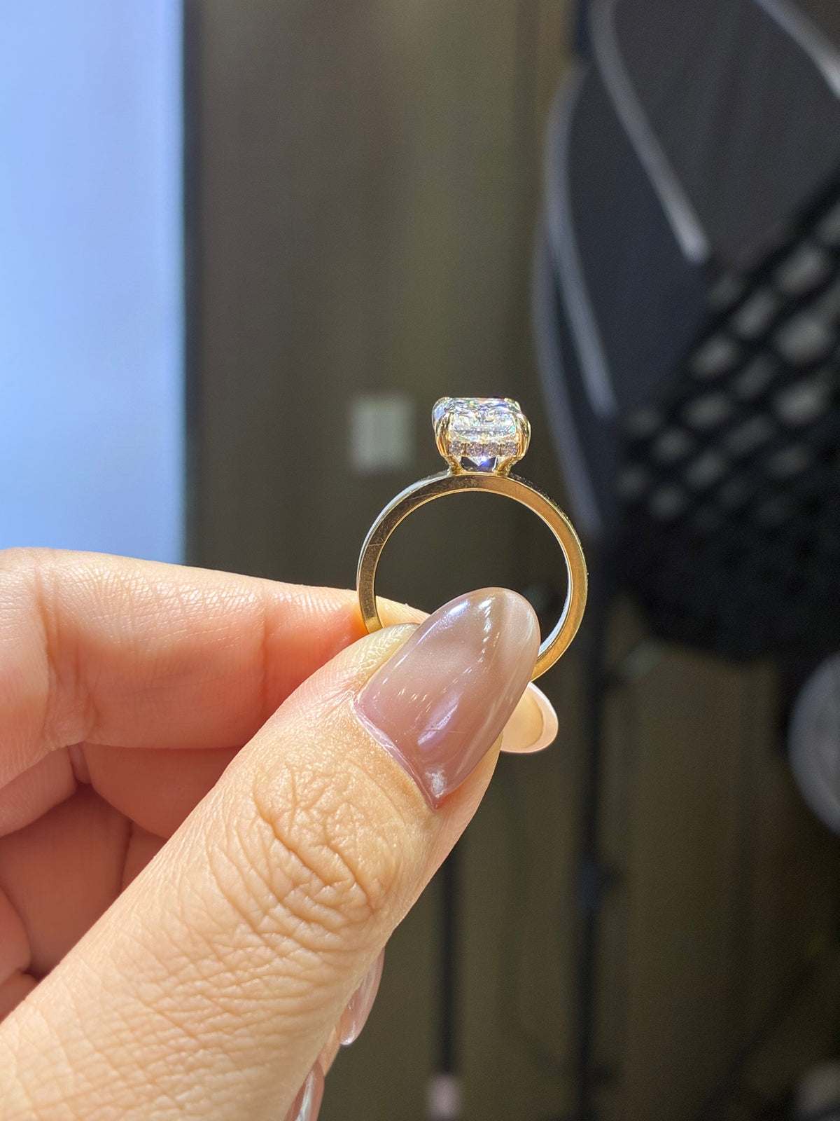 For Melody, 4ct Radiant Lab Diamond Ring,E/VS1