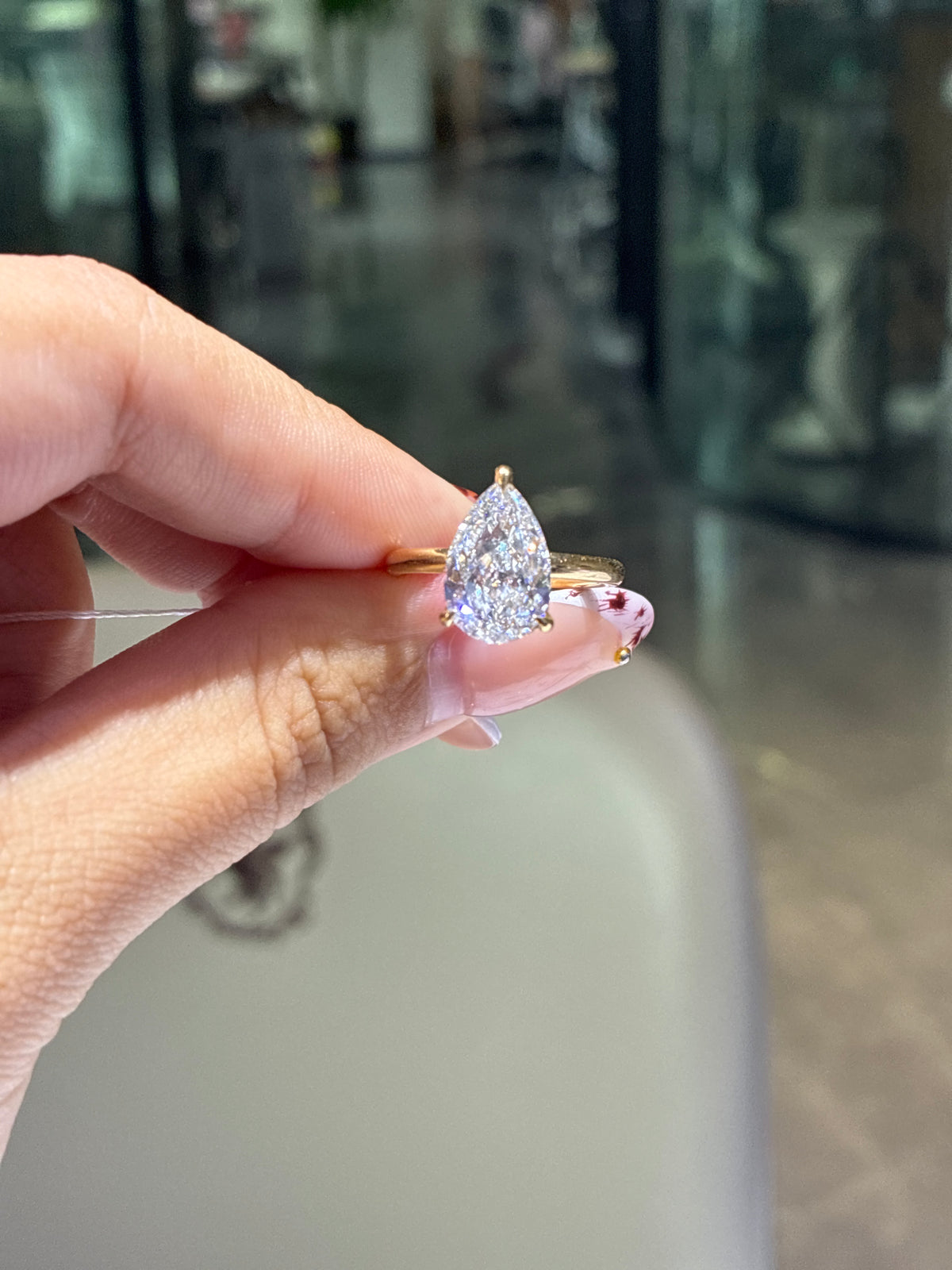 For Nadia 14k white gold with 3ct crushed ice cut with hidden halo