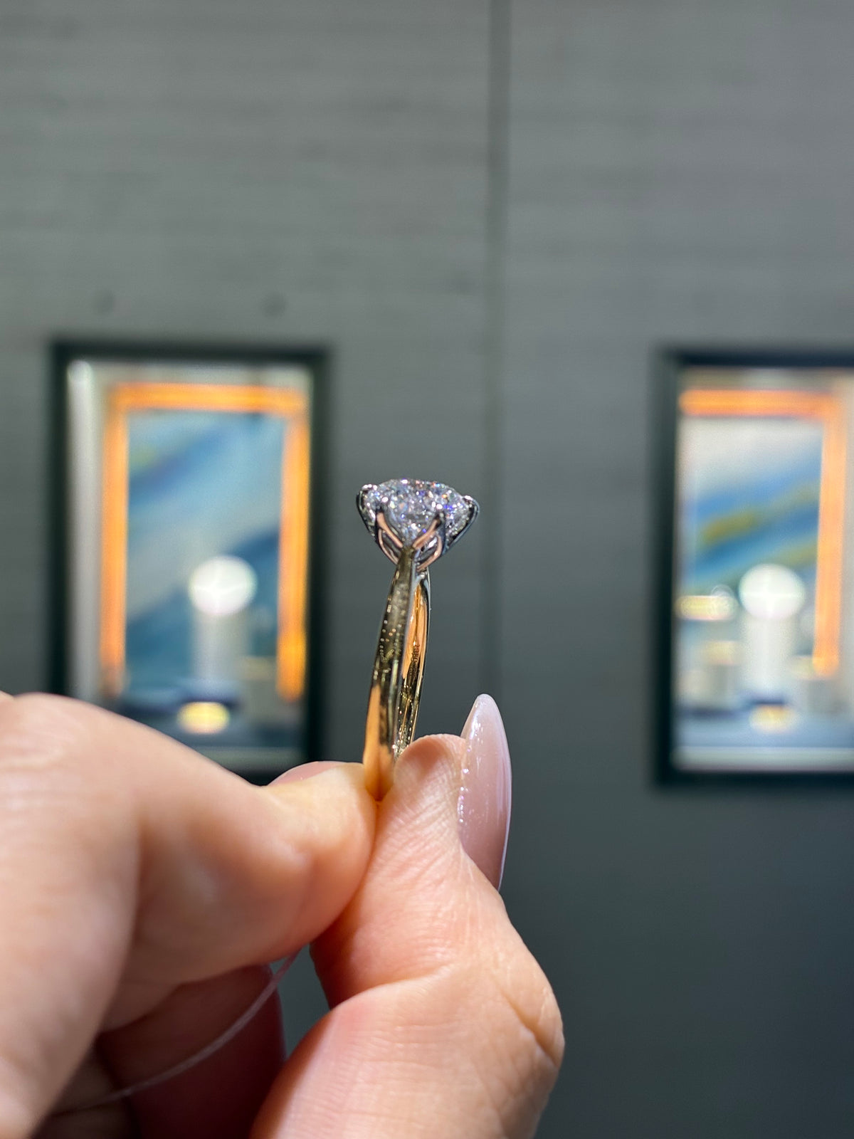 2.54carat Round Solitaire Tulip Lab Diamond Ring