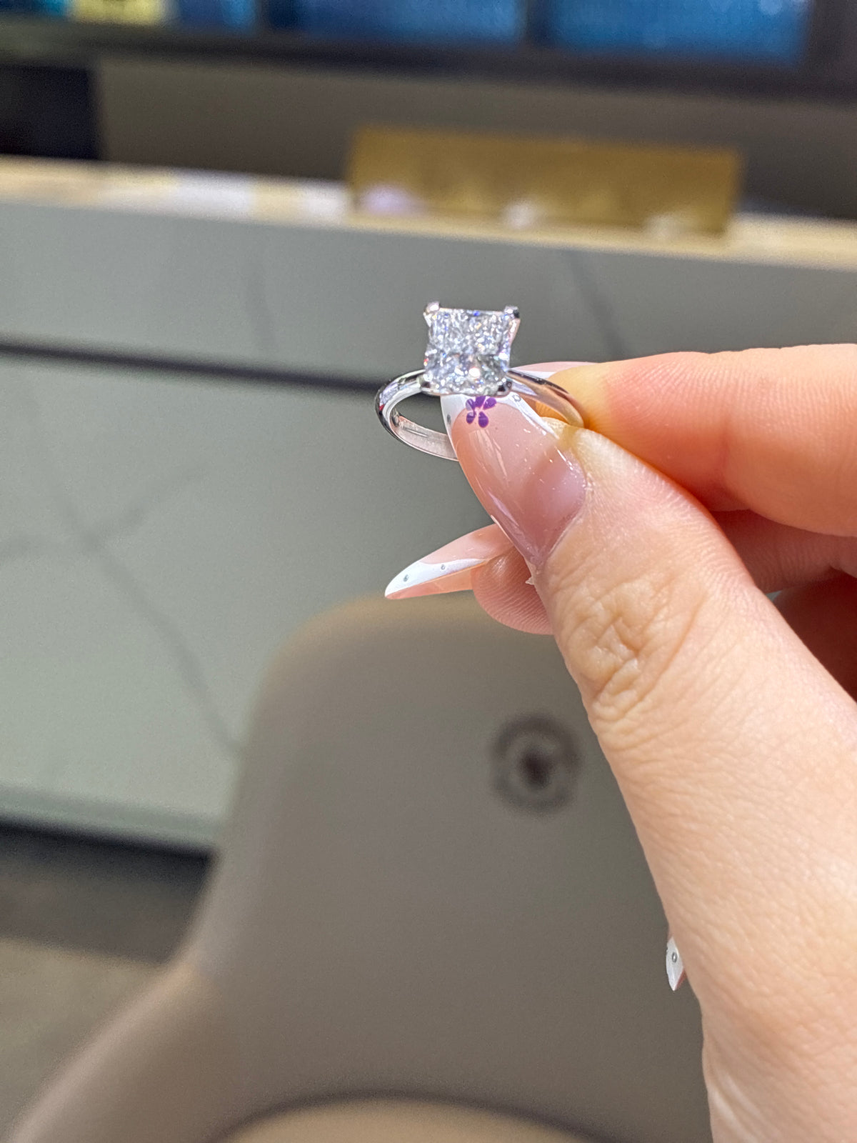 For Anabanana 18k yellow gold princess cut Customize
