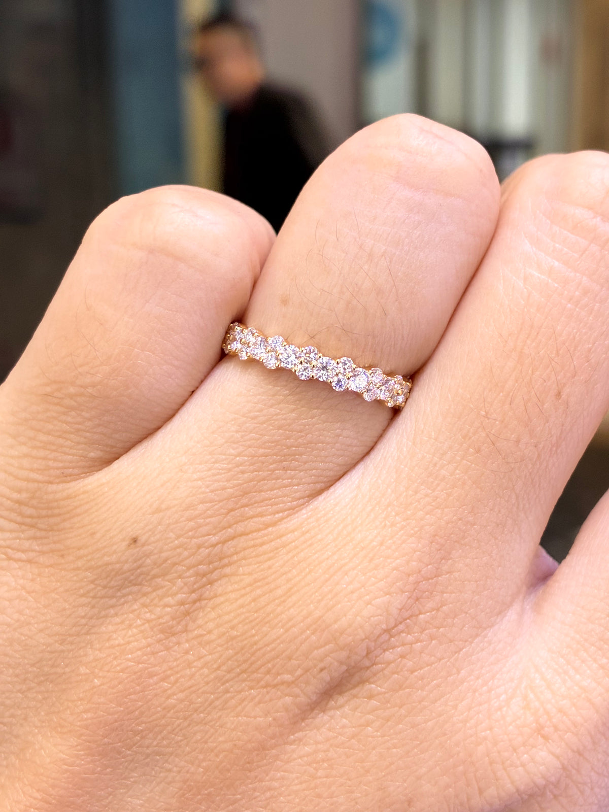 For LiYing, Custom Deposit for 1ct Lab Diamond Full Eternity Band, DE/VS-VVS, 18k gold