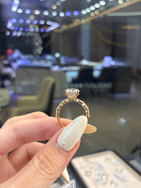 Deposit for Shirley 3.5ct round cut E/VVS2 14k white gold ring with marquis cut diamond on the side