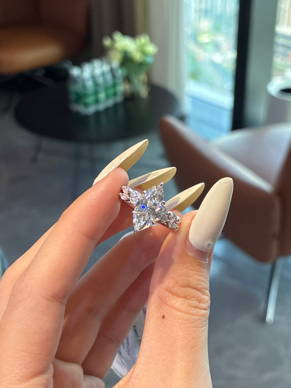 Remake fee For Patricia 14k solid gold 2.5ct marquise E/VVS2 with marquise band