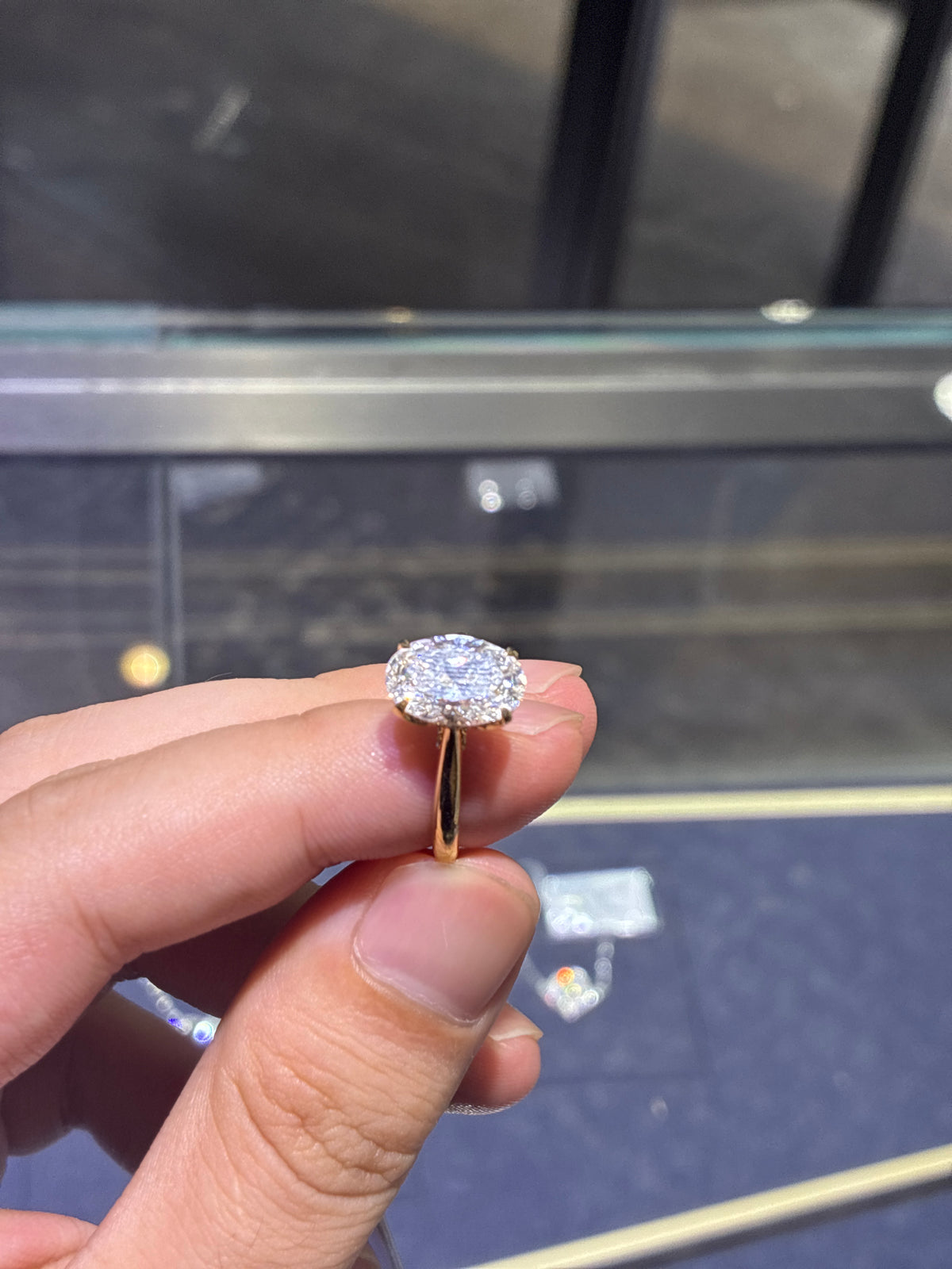 For Gigi,14k yellow gold main stone 3.03ct E/VVS2 side stone 0.113ct