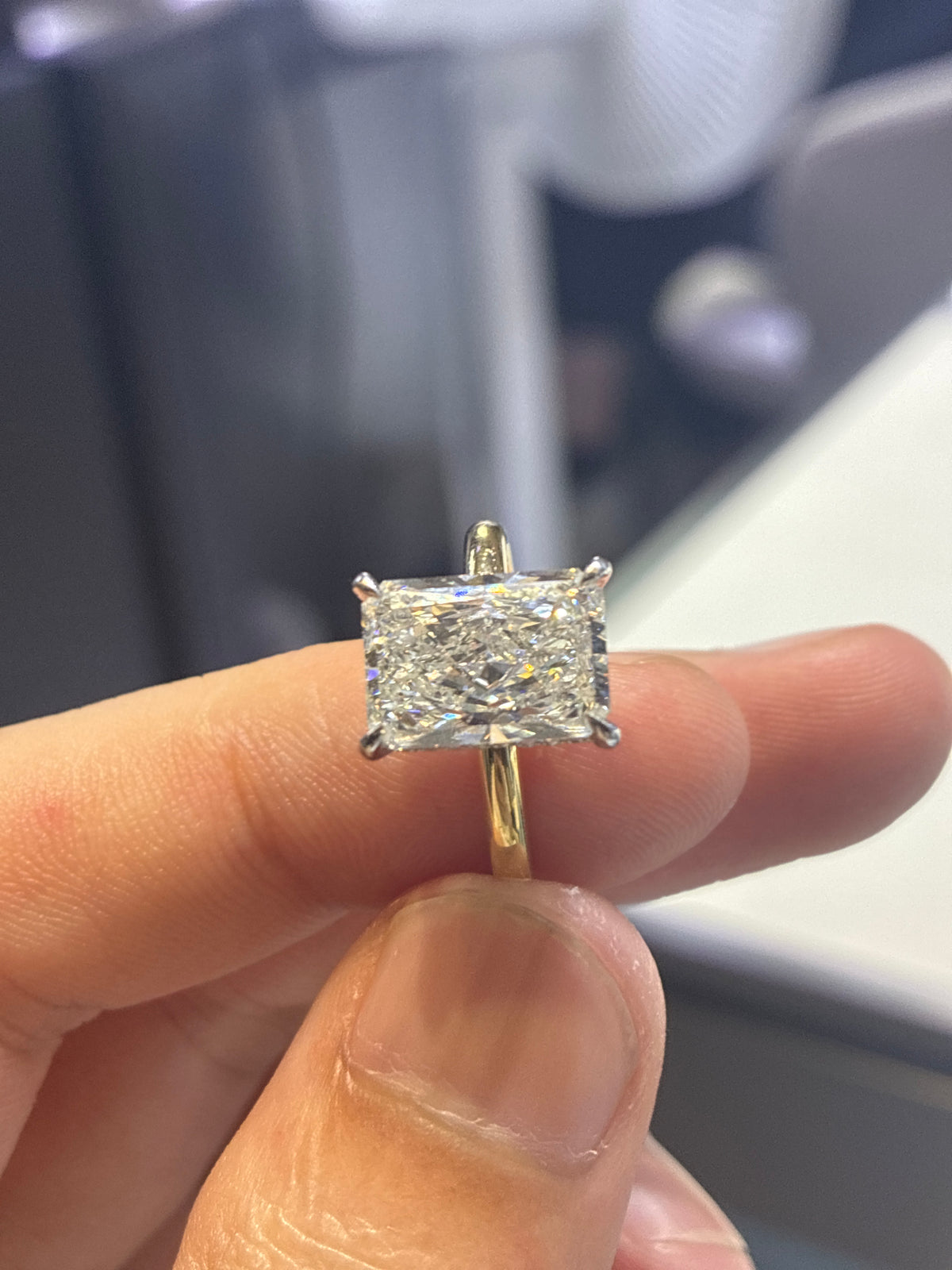 For trcay dang custom （14k yellow gold 2ct Radiant D vvs2 Ring）