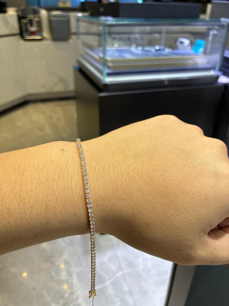 For Yassah Lake,tennis bracelet,14k yellow gold,all stone oval cut 2ct,16cm/6.3 inch