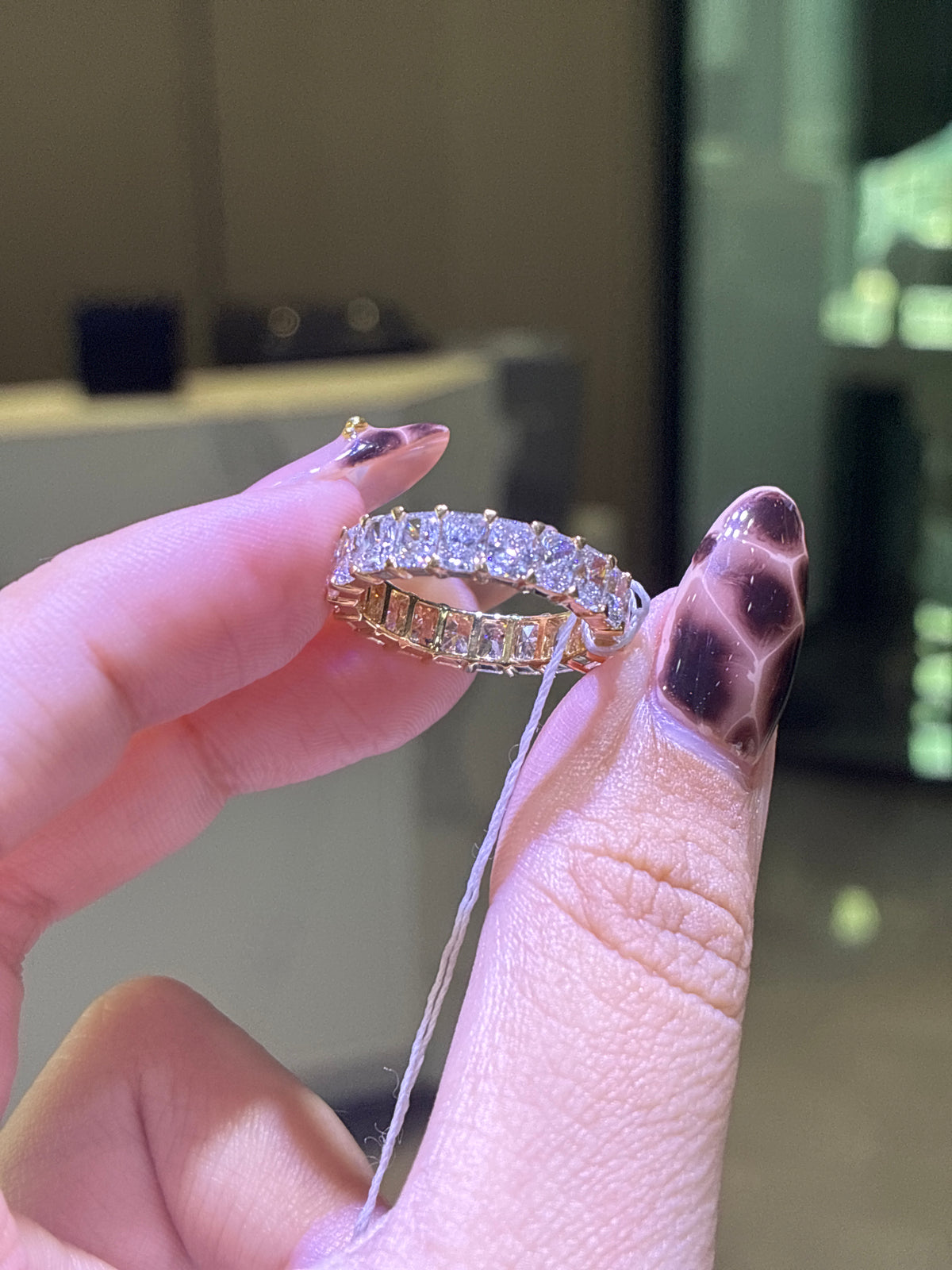Deposit for Kaitlyn customized 14k radiant cut half eternity band  0.2ct each