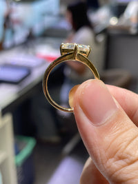 For Adele (14k white gold , 3ct , E VS1, Asshcer cut double split)